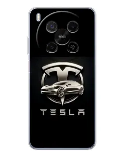 Чохол для Huawei Mate 80 Pro Max з картинкою «Tesla — срібне авто»