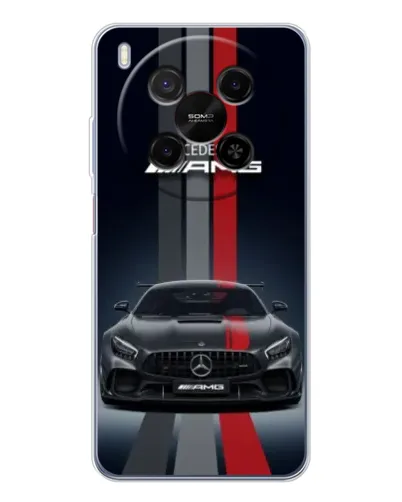 Чехол для Huawei Mate 80 Pro Max с картинкой «Mercedes — белый карбон»