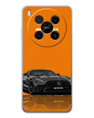 Чехол для Huawei Mate 80 Pro Max с картинкой «Оранжевый Mercedes AMG»