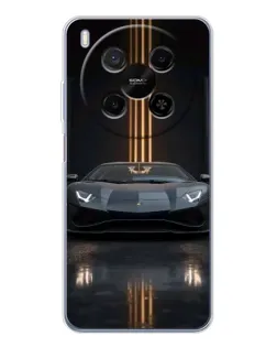 Чохол для Huawei Mate 80 Pro Max з картинкою «Lamborghini золоті лінії»