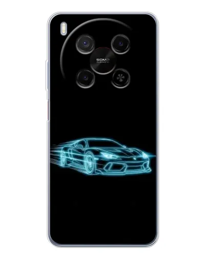 Чехол для Huawei Mate 80 Pro Max с картинкой «Неоновый контур Lamborghini»