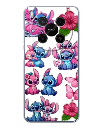 Чехол для Huawei Mate 80 Pro Max с картинкой «Стикеры Stitch и Angel»