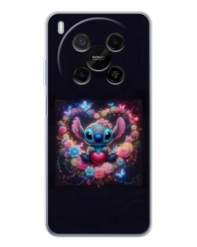 Чехол для Huawei Mate 80 Pro Max с картинкой «Stitch в цветах»