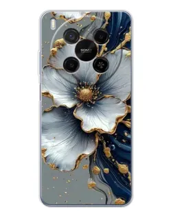 Чохол для Huawei Mate 80 Pro Max з картинкою «Біла квітка та золотий флюїд»