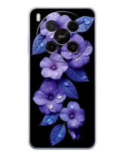Чохол для Huawei Mate 80 Pro Max з картинкою «Фіолетові квіти з росою»