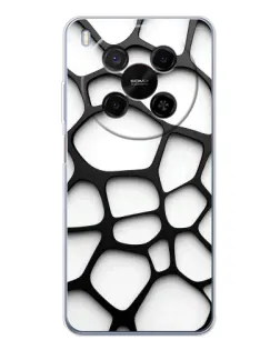 Чохол для Huawei Mate 80 Pro Max з картинкою «Біла об'ємна сітка»