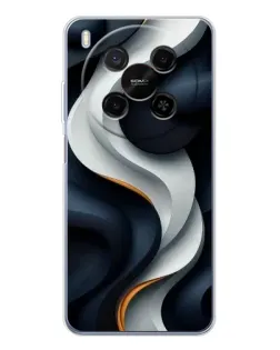 Чохол для Huawei Mate 80 Pro Max з картинкою «Об'ємні чорно-білі стрічки»