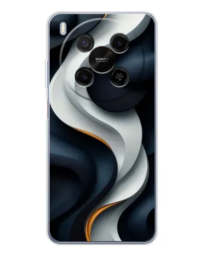 Чохол для Huawei Mate 80 Pro Max з картинкою «Об'ємні чорно-білі стрічки»