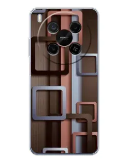 Чохол для Huawei Mate 80 Pro Max з картинкою «Коричневі об'ємні квадрати»