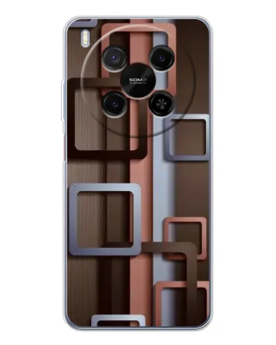 Чохол для Huawei Mate 80 Pro Max з картинкою «Коричневі об'ємні квадрати»