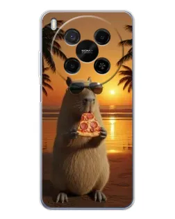 Чохол для Huawei Mate 80 Pro Max з картинкою «Капібара з піцою»