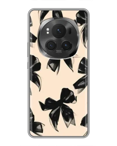 Чехол для Huawei Mate 80 RS Ultimate с картинкой «Паттерн черные банты»