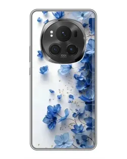 Чехол для Huawei Mate 80 RS Ultimate с картинкой «Голубой цветочный каскад»