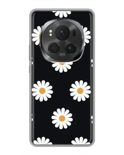 Чехол для Huawei Mate 80 RS Ultimate с картинкой «Ромашки на черном»