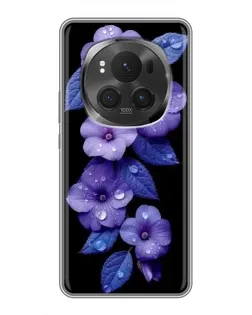 Чехол для Huawei Mate 80 RS Ultimate с картинкой «Фиолетовые цветы с росою»