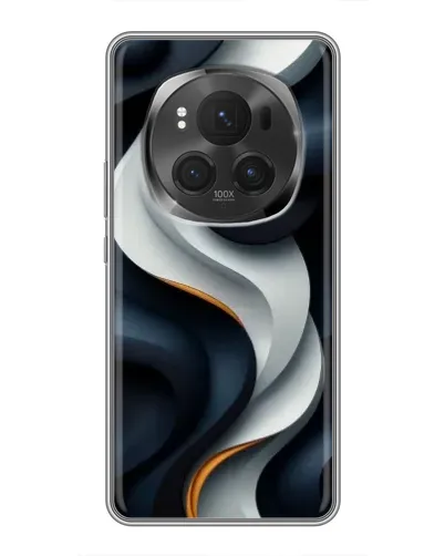 Чехол для Huawei Mate 80 RS Ultimate с картинкой «Объемные черно-белые ленты»