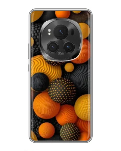 Чехол для Huawei Mate 80 RS Ultimate с картинкой «Объемные оранжевые сферы»