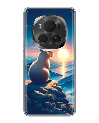 Чехол для Huawei Mate 80 RS Ultimate с картинкой «Закат солнца с капибарой» Чехол для Huawei Mate 80 RS Ultimate с картинкой «Закат солнца с капибарой»