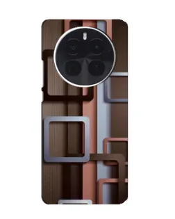 Чехол для Huawei Mate 80 с картинкой «Коричневые объемные квадраты»