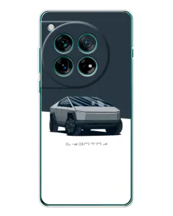 Чехол для Huawei nova 16 Ultra с картинкой «Серебристый Cybertruck Tesla»