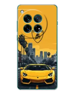 Чехол для Huawei nova 16 Ultra с картинкой «Желтый Lamborghini город»