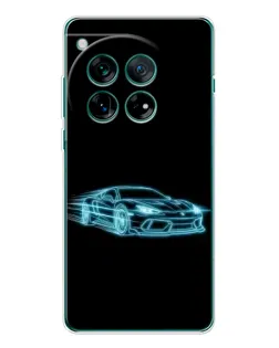 Чехол для Huawei nova 16 Ultra с картинкой «Неоновый контур Lamborghini»