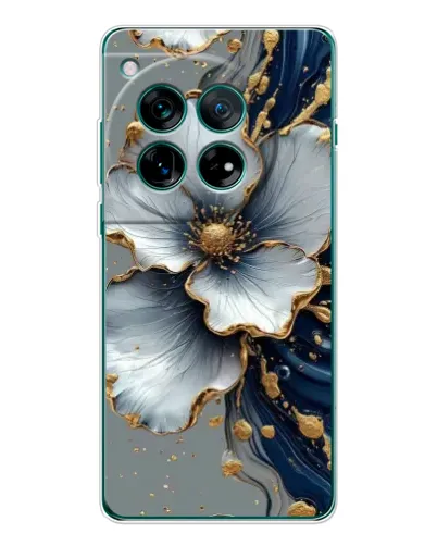 Чехол для Huawei nova 16 Ultra с картинкой «Белый цветок и золотой флюид» Чехол для Huawei nova 16 Ultra с картинкой «Белый цветок и золотой флюид»