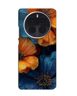 Чохол для Huawei nova 16 з картинкою «Яскрава синьо-помаранчева флора»