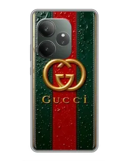 Чехол для Huawei nova 16z с картинкой «Gucci — фирменная полоса и золото»