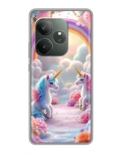 Чехол для Huawei nova 16z с картинкой «Радуга и единороги»