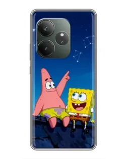 Чохол для Huawei nova 16z з картинкою «Губка Боб та Патрік вночі»
