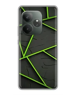 Чохол для Huawei nova 16z з картинкою «Зелені геометричні лінії»