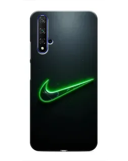 Чехол для Huawei Nova 5T с картинкой «Неоновый контур Nike»
