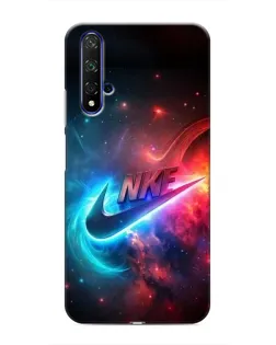 Чехол для Huawei Nova 5T с картинкой «Огненный логотип Nike»
