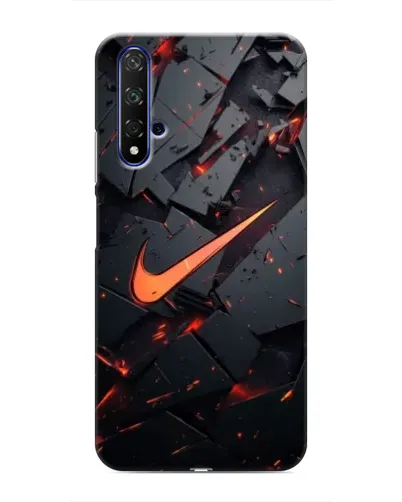 Чехол для Huawei Nova 5T с картинкой «Nike — эффект разломов»