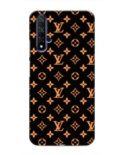 Чехол для Huawei Nova 5T с картинкой «Золотая монограмма LV»