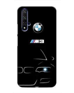 Чехол для Huawei Nova 5T с картинкой «Минималистичный принт BMW M3»