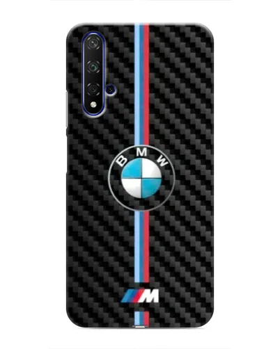 Чехол для Huawei Nova 5T с картинкой «Эмблема BMW и карбон»