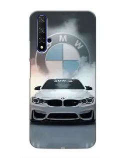Чехол для Huawei Nova 5T с картинкой «BMW в белом дыму»