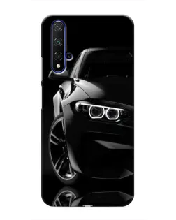 Чехол для Huawei Nova 5T с картинкой «Черная BMW — профиль»