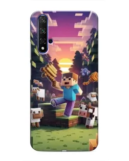 Чехол для Huawei Nova 5T с картинкой «Стив на ферме»