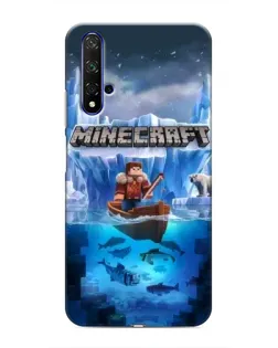 Чехол для Huawei Nova 5T с картинкой «Minecraft ледяной мир»