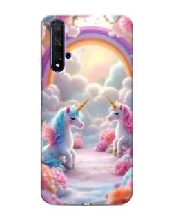 Чехол для Huawei Nova 5T с картинкой «Радуга и единороги» Чехол для Huawei Nova 5T с картинкой «Радуга и единороги»