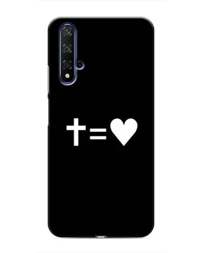 Чехол для Huawei Nova 5T с картинкой «Крест и Сердце»