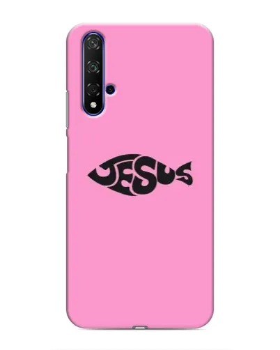 Чехол для Huawei Nova 5T с картинкой «Розовый символ  Jesus»