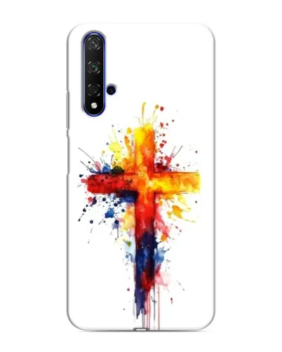 Чехол для Huawei Nova 5T с картинкой «Акварельный крест»