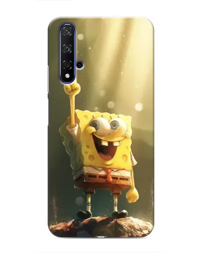 Чехол для Huawei Nova 5T с картинкой «Сияющий Спанч Боб»