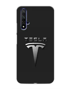 Чехол для Huawei Nova 5T с картинкой «Стальной логотип Tesla»