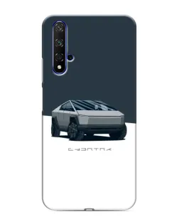 Чехол для Huawei Nova 5T с картинкой «Серебристый Cybertruck Tesla»