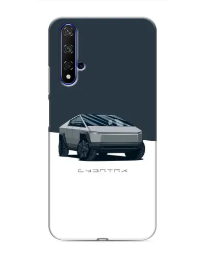 Чехол для Huawei Nova 5T с картинкой «Серебристый Cybertruck Tesla»